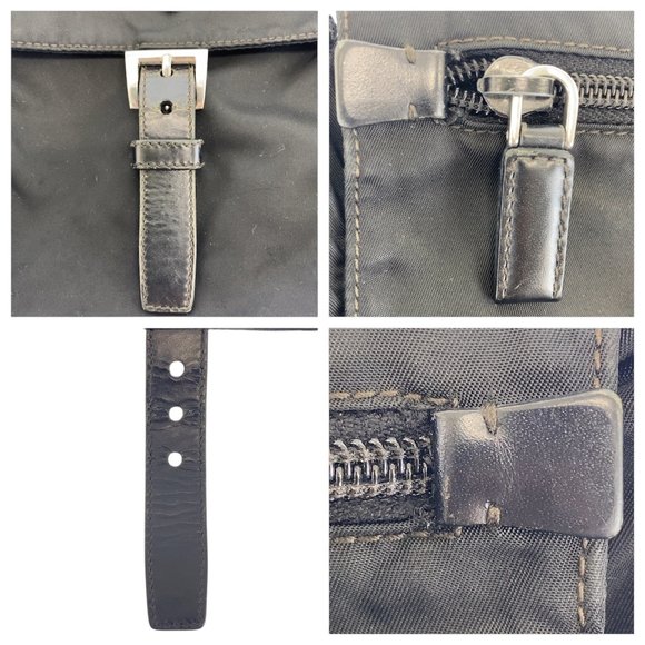 PRADA Tessuto Triangle Logo Plate Black Crossbody Bag - Picture 4 of 10